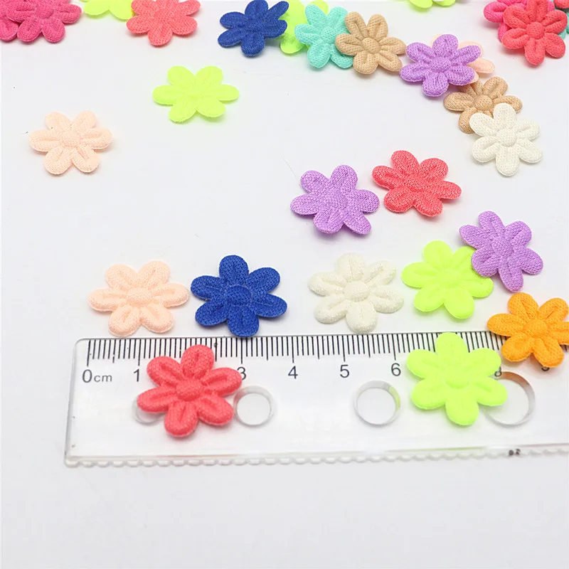 100pcs/pack five petal flower embossing DIY children hair accessories hairpin accessories accessories material cloth sticker 2cm