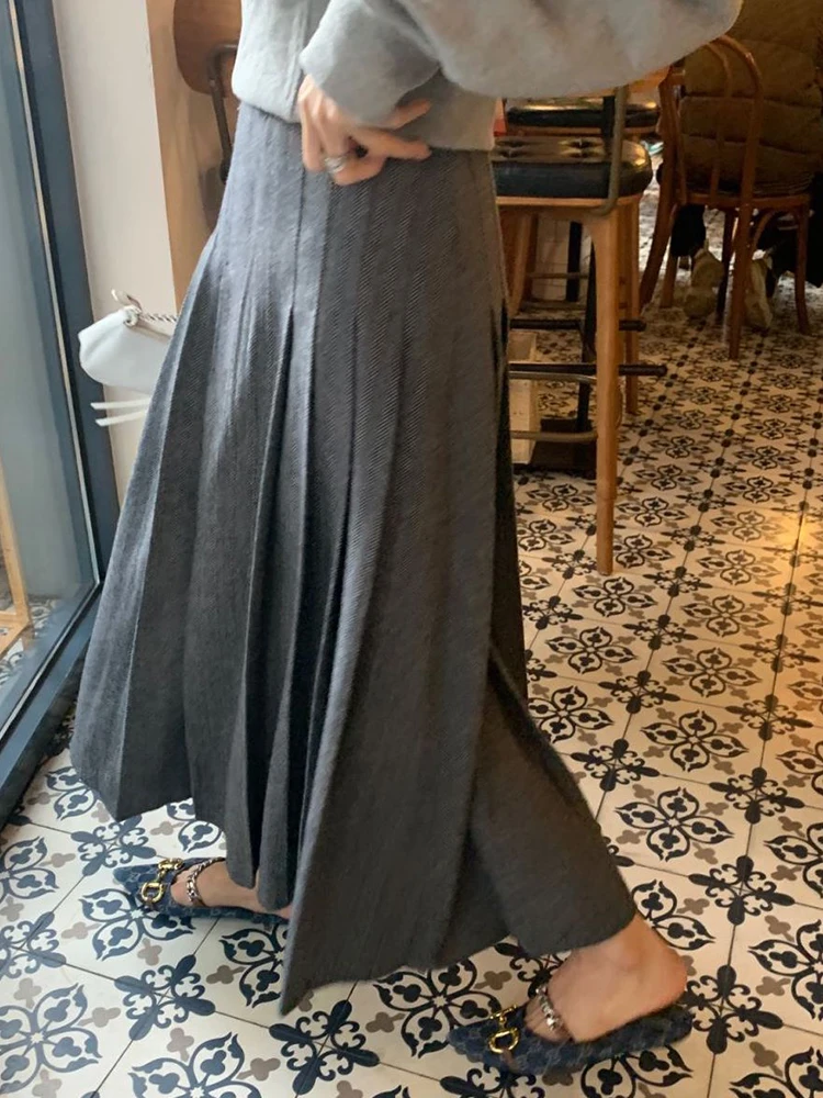 ay A-Line  Skirt Women's 2025 Woolen New Design Sense Gored Skirt Small Size High Waist Commute Korean Sle