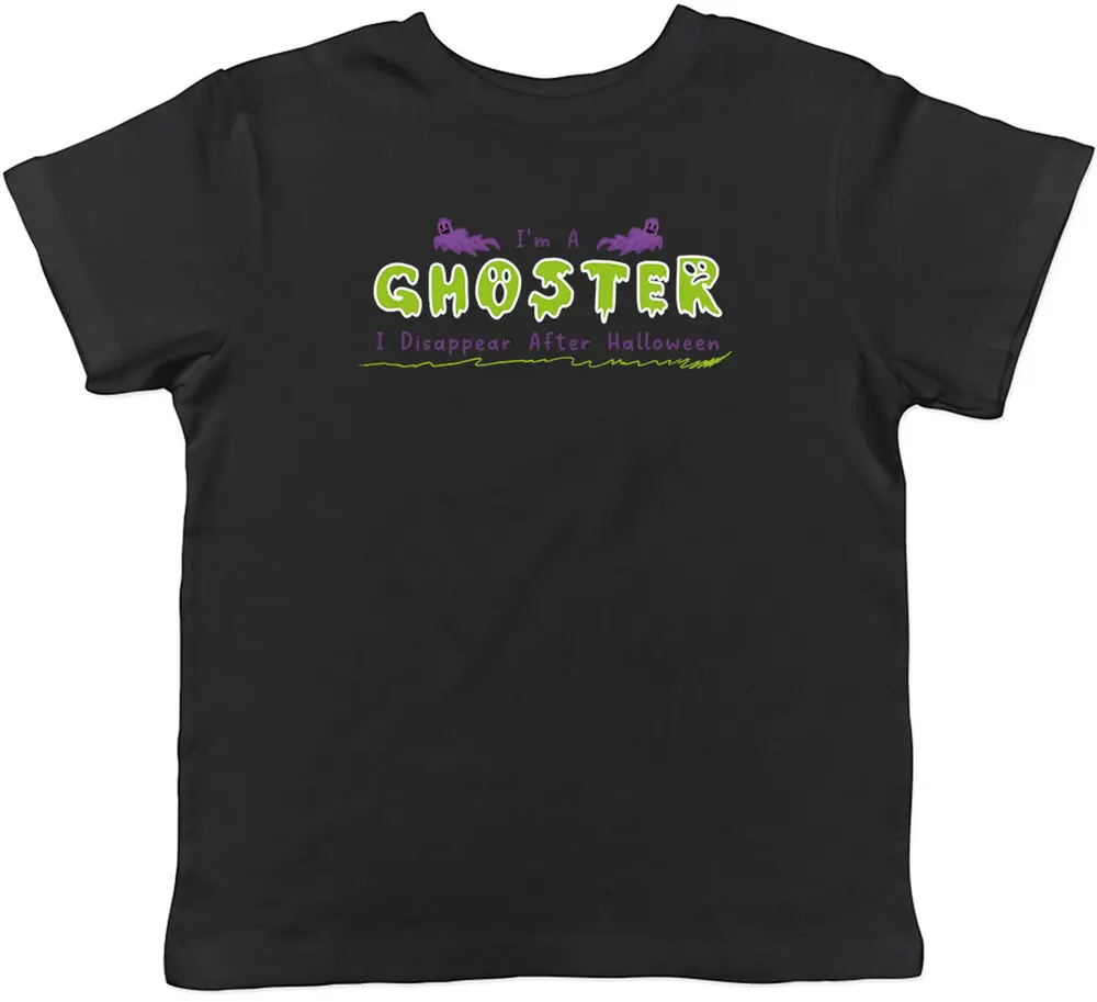 

Детская футболка I'm a Ghoster, я исчезает после Хэллоуина, забавные детские футболки для мальчиков и девочек из высококачественного 100% хлопка с коротким рукавом