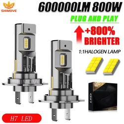 Enhanced H7 LED Headlight with CANBUS - Ultra - Bright 6000K Mini Lamp with CSP Technology and Built - In Fan - H7 (6000k)