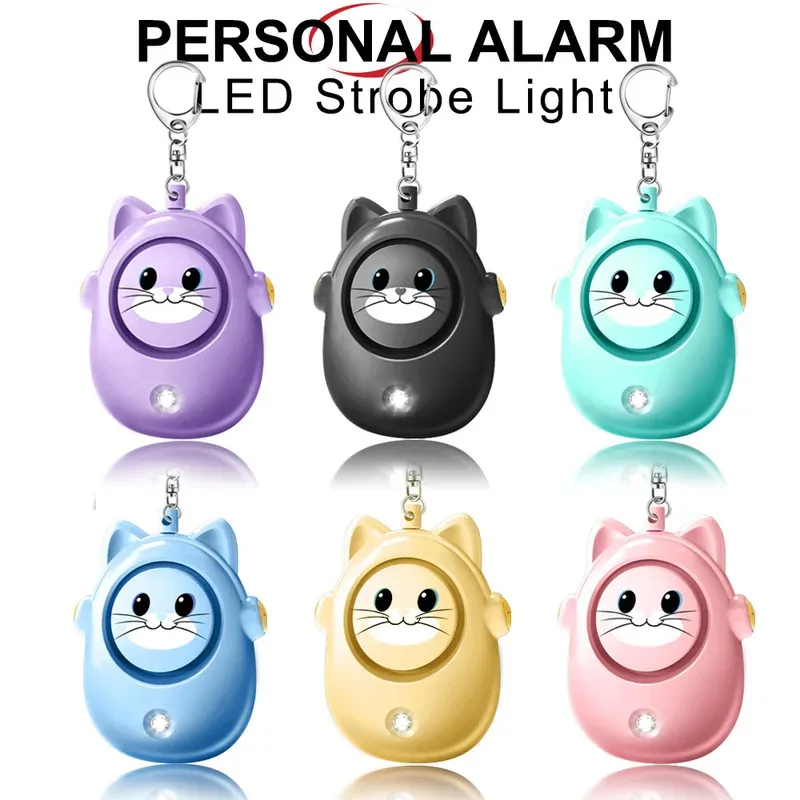 2026 New HOT Cute Cat Personal Alarm, Women's Anti-wolf Artifact, Outdoor Children's and Women's Emergency Self-defense Keychain