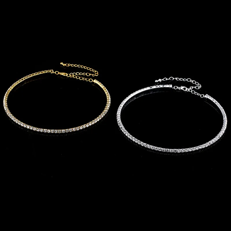 Women Metal Choker Necklace Bridal Wedding Jewelry