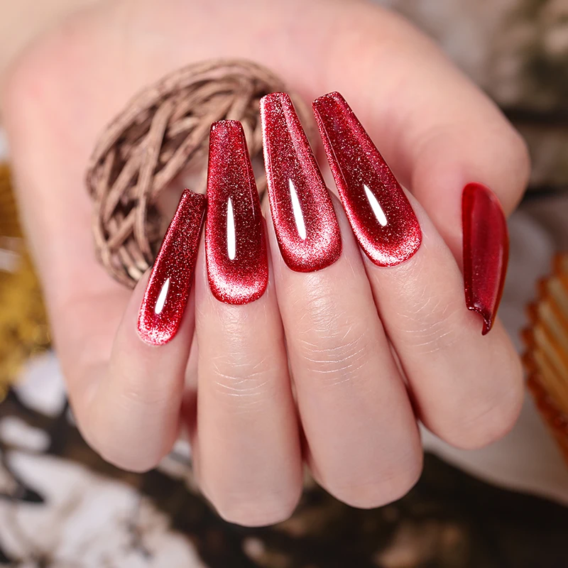 BORN PRETTY Pink Red Cat Magnetic Gel Nail Polish 10ml Jelly Amber Gorgeous Color Soak Off UV LED Semi Permanent Gel Nail Art 5