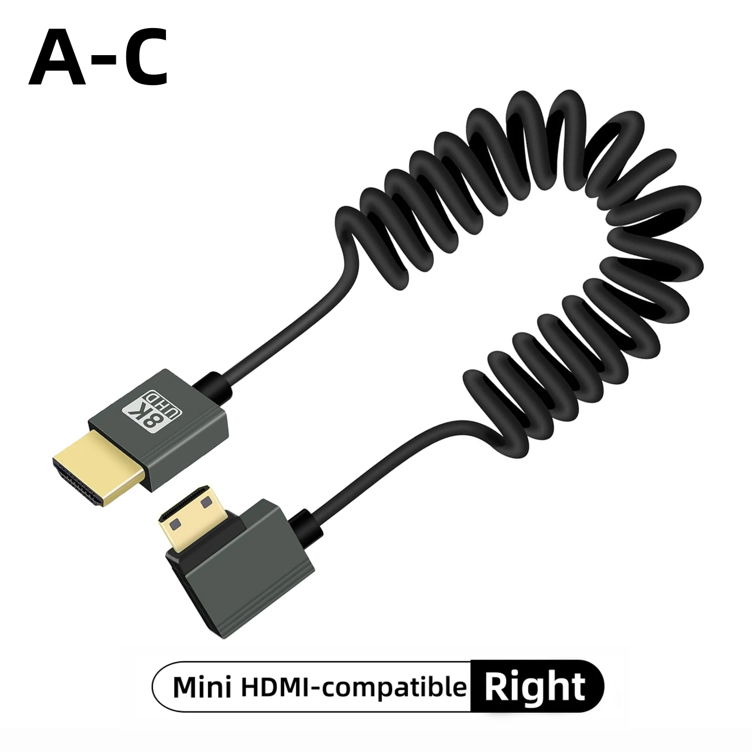 Ultra High-Speed Coiled 8K HDMI Cable with eARC and HDR Support for Cameras, Monitors, and Gaming​​