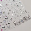 Colored Crystal Star Love Heart Shiny Silver Hollowed Smudging Rainbow Flower Jelly Embossed Nail Art Stickers Manicure Decals 1