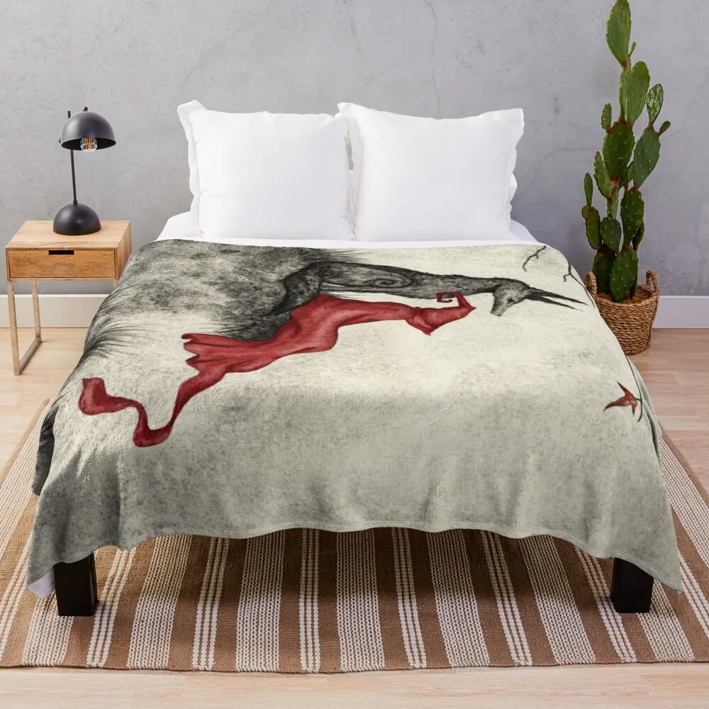 

Last Leaf Throw Blanket Fluffy Softs Plush Flannel manga Blankets