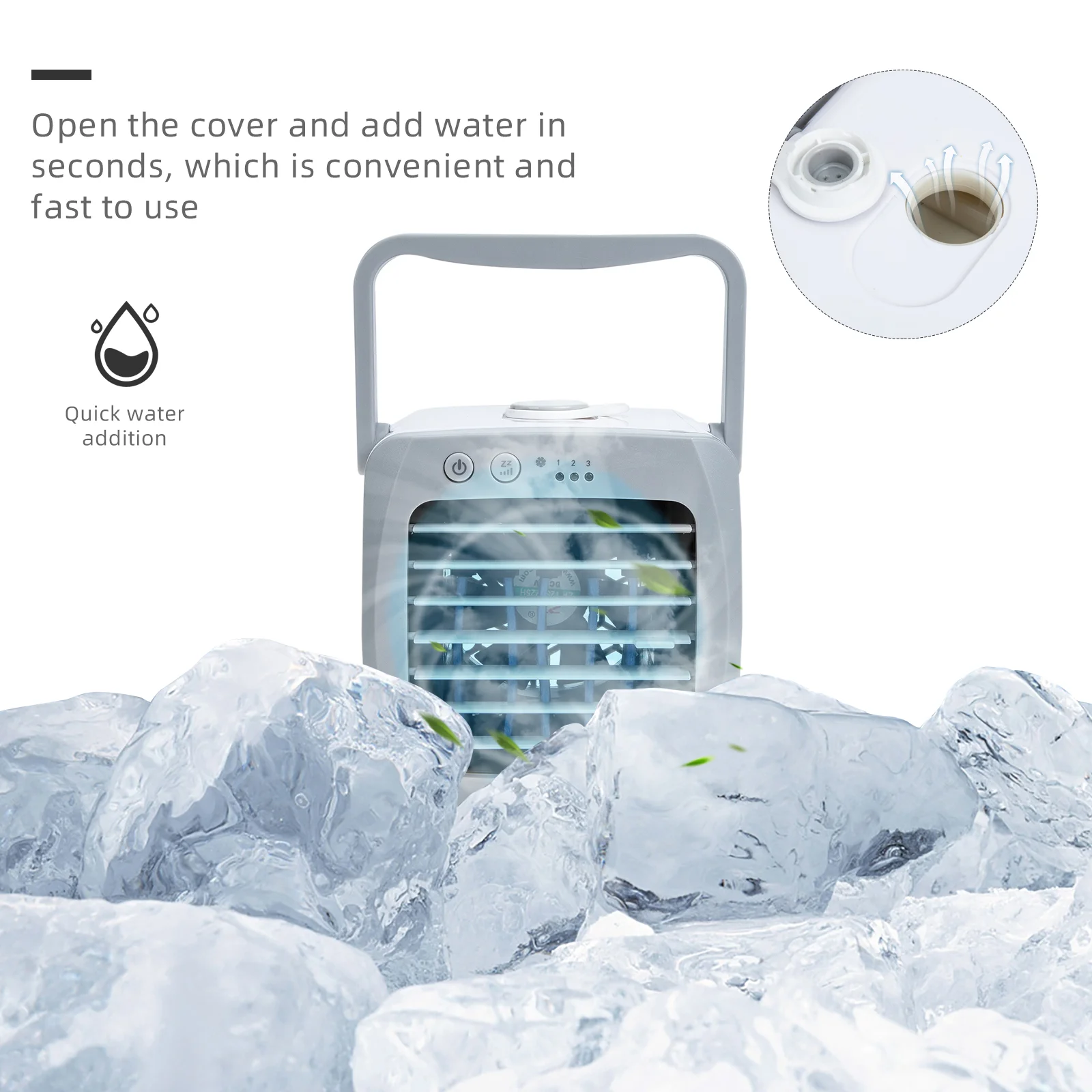 Portable Air Cooler Desktop Office Humidifier Fan Mini USB Cooling Plastic Decoration Small Conditioning Tool