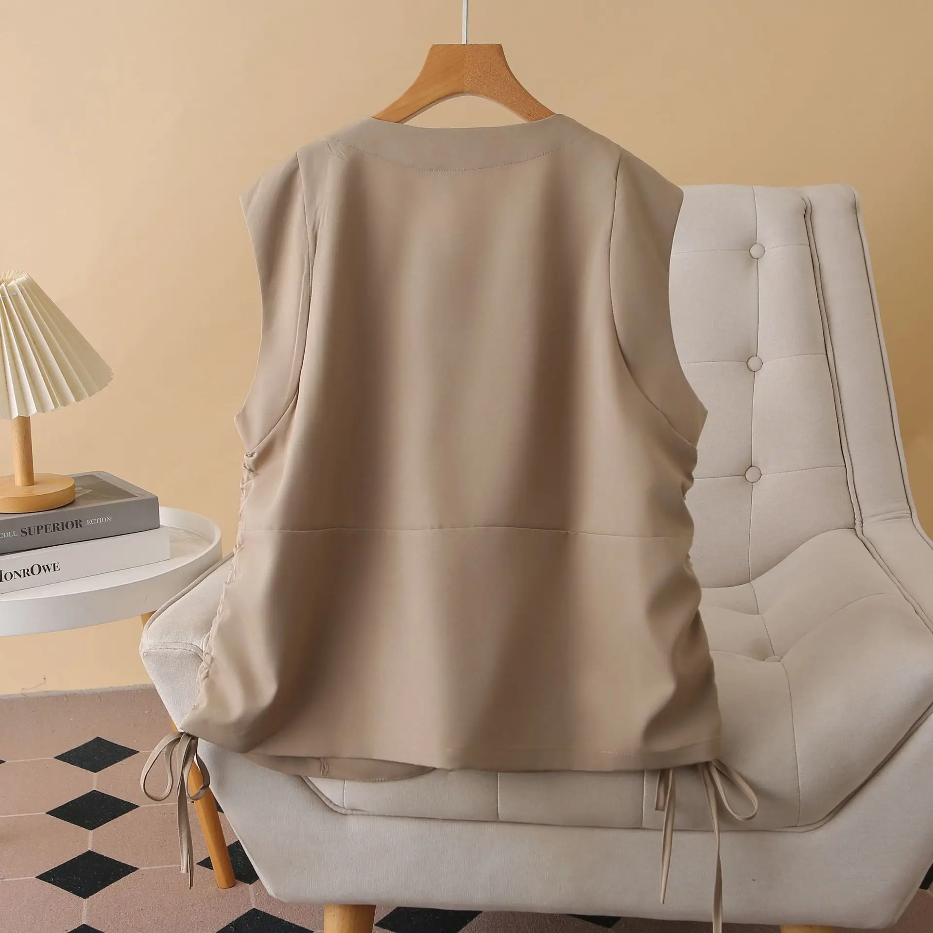 XXXXL Fashion Plus Size Women's Sleeveless Vest Autumn New Stylish lace-up Waistcoat