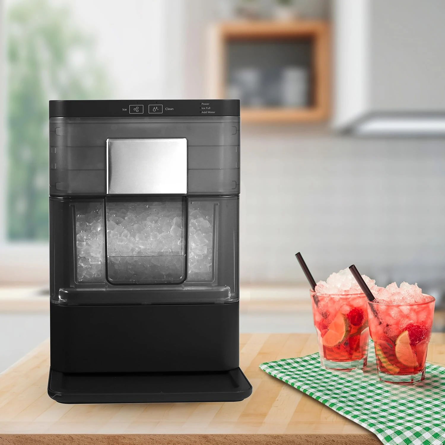Gallery Countertop Crunchy Chewable Nugget Ice Maker,44lbs per Day, Auto Self Cleaning, 2.0 Gen,Black16.75"D x 11.75"W x 20.25"H 6