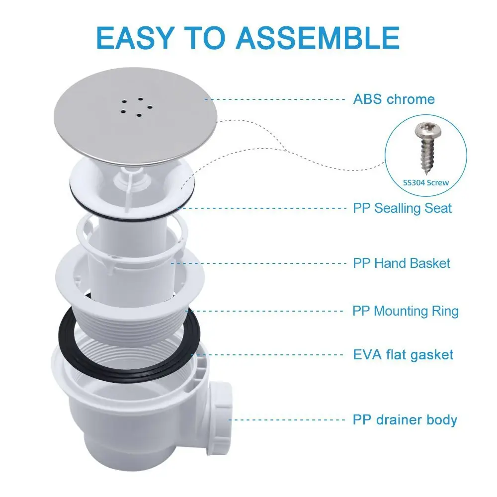 Shower Drain Cover Shower Trap Cover Replacement Shower Plughole Cover  Shower Waste Trap Cover Shower Tray