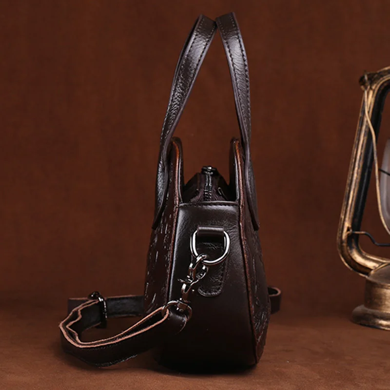 Genuine Embossed Leather Tote Handbag Retro Shell Cross Body Messenger Shoulder Women Bag crossbody bag,women handbags,leather shoulder bag,pu crossbody bag,straw crossbody bag