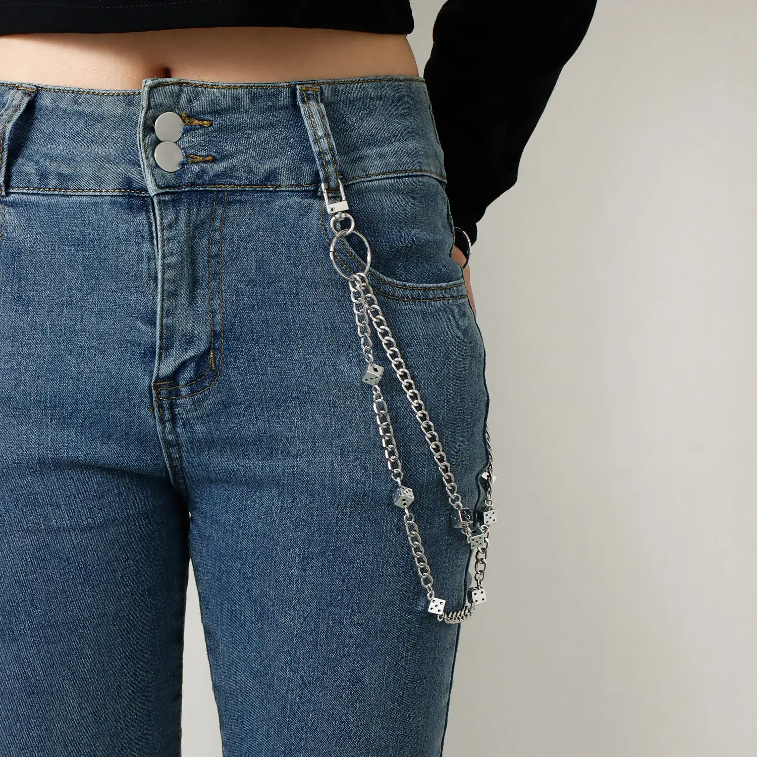 European American Hip Hop Double Layer Punk Fashion Chain Accessory