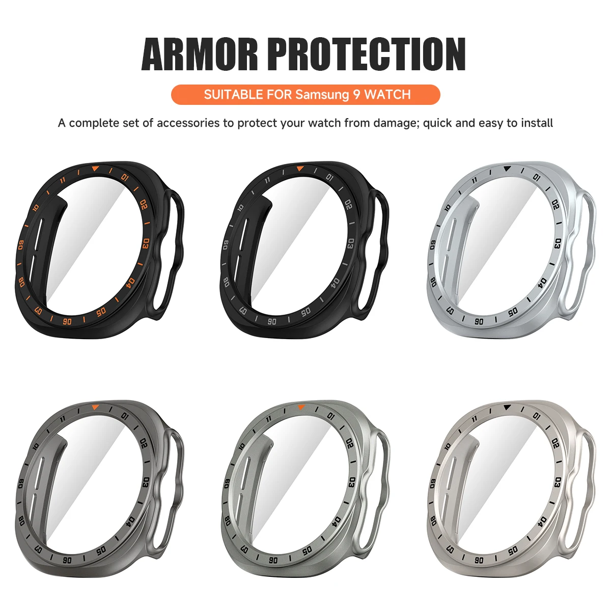 Premium Hard PC Watch Case with Tempered Glass Protective Cover
