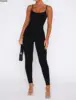 Women Workout Seamless Jumpsuit Yoga Ribbed Bodycon One Piece Spaghetti Strap Leggings Romper Casual Exercise Sport Jumpsuits 1