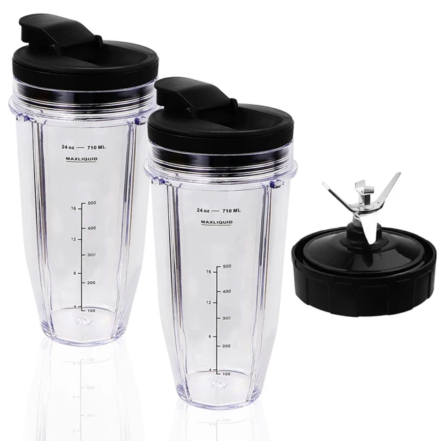 Replacement 24oz For Ninja Blender Cup, 24oz Cups With 7 Fins
