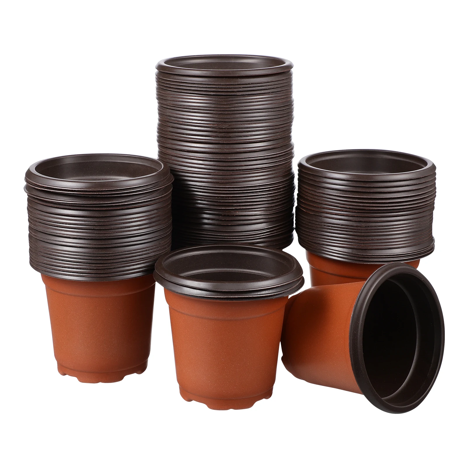 

100pcs Flowerpot Plastic Plant Pot Flower Planter Flower Plant Holder Garden Plant Pot For Yard Planting Plant Flowers Grass