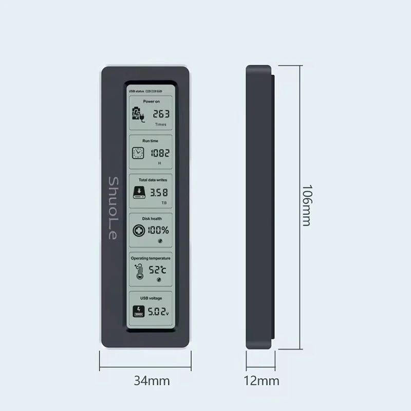 UTHAI M.2 NVME/NGFF Dual Protocol SSD Enclosure With Display Screen USB Type C SSD Adapter For NVME PCIE NGFF SATA Disk Box