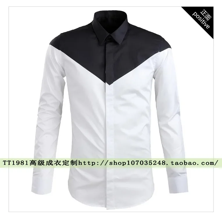 

S-6XL 2024 New Men's Clothing Male Hair Stylist Black And White Mix Colors England Shirt Plus Size Stage Singer Costumes