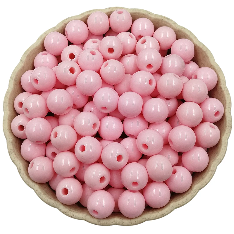 Set of 40 Solid Color 8mm Round Beads