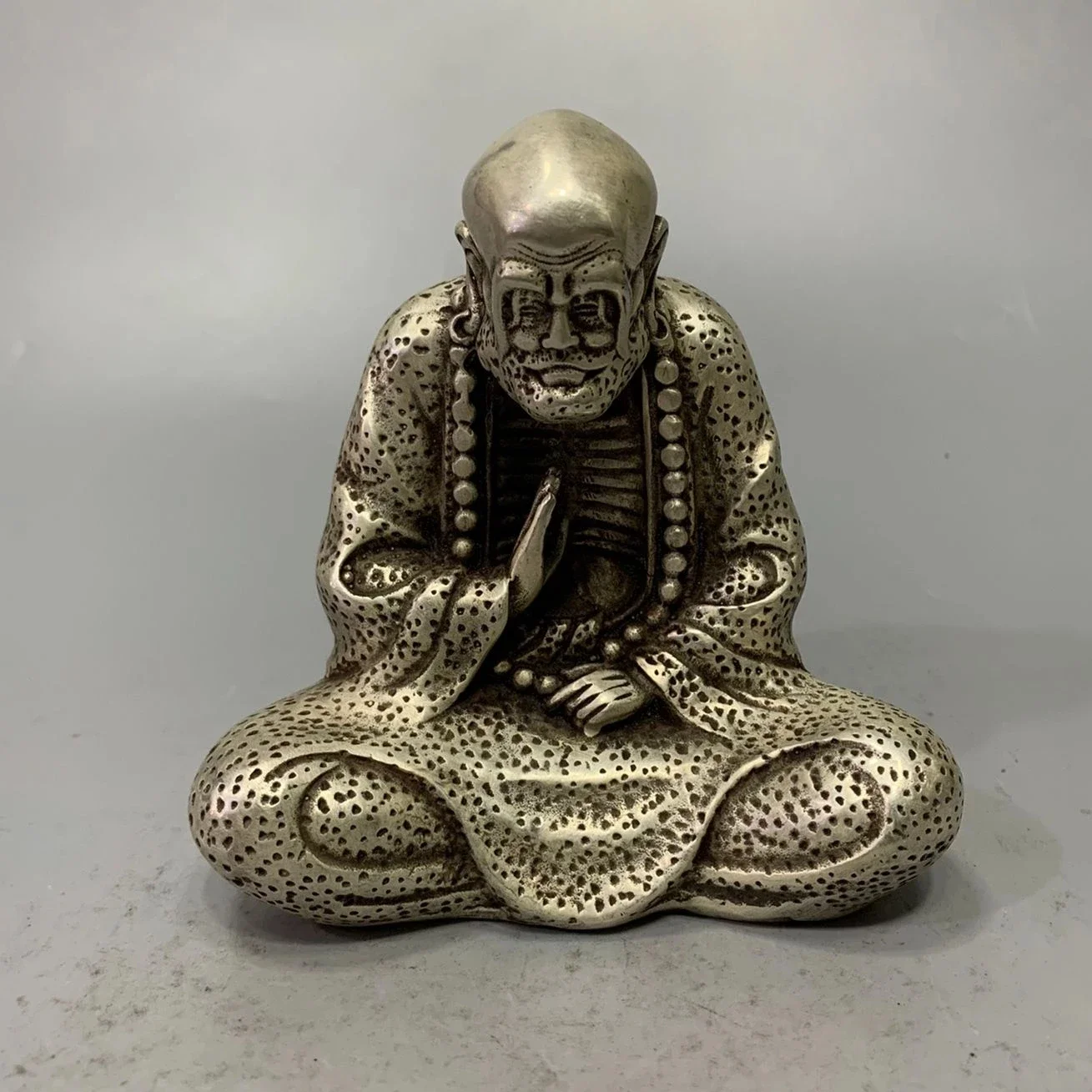 

Собирать Китай тонкая работа тибетский серебряный белый медный скульптур dharma Buddha' Металлические ремесла украшение для дома
