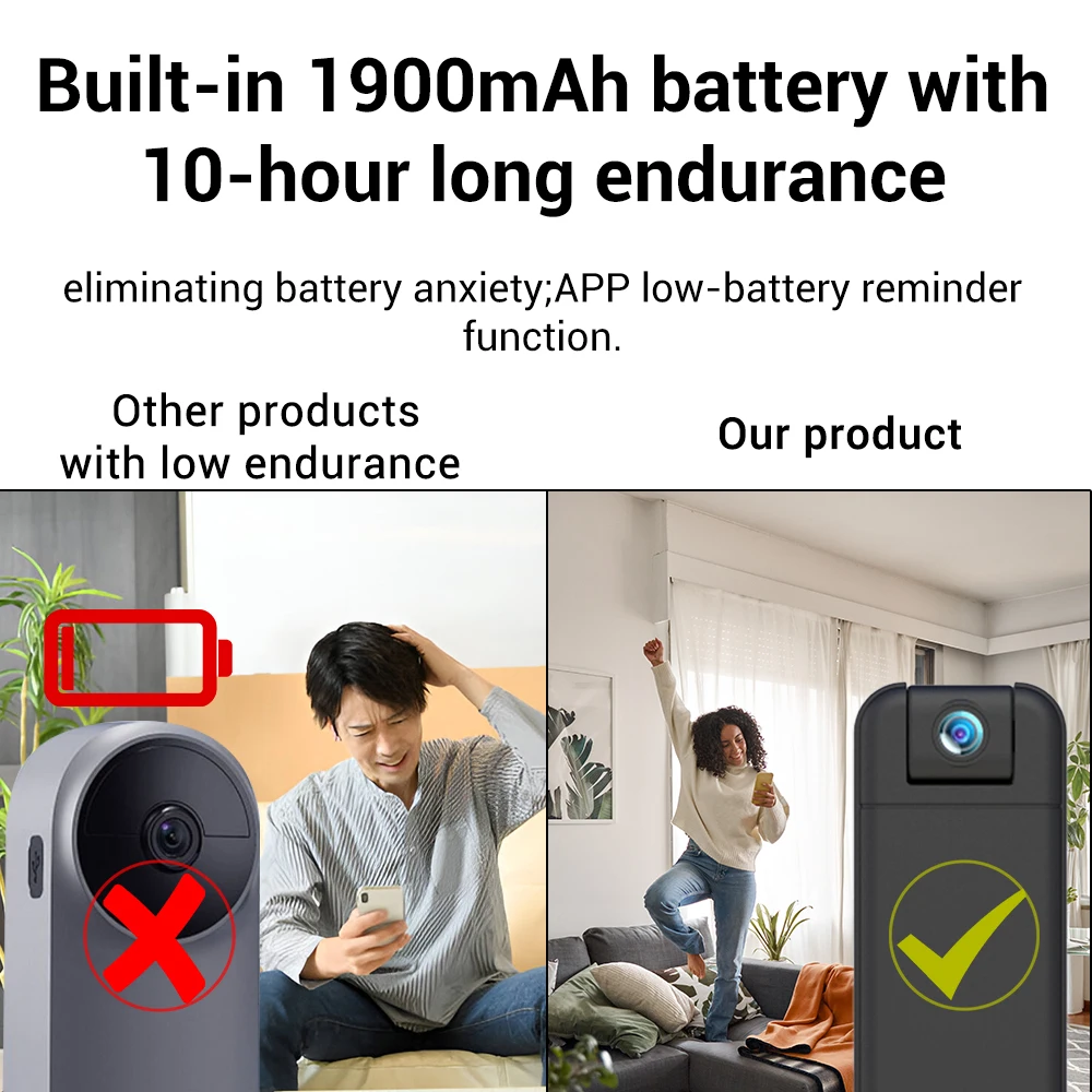 PEGATAH WiFi 5MP UHD Video Body Camera Mini Wireless Body Recorder 180° Flip Rechargeable Portable Cam Camcorder Law Enforcement