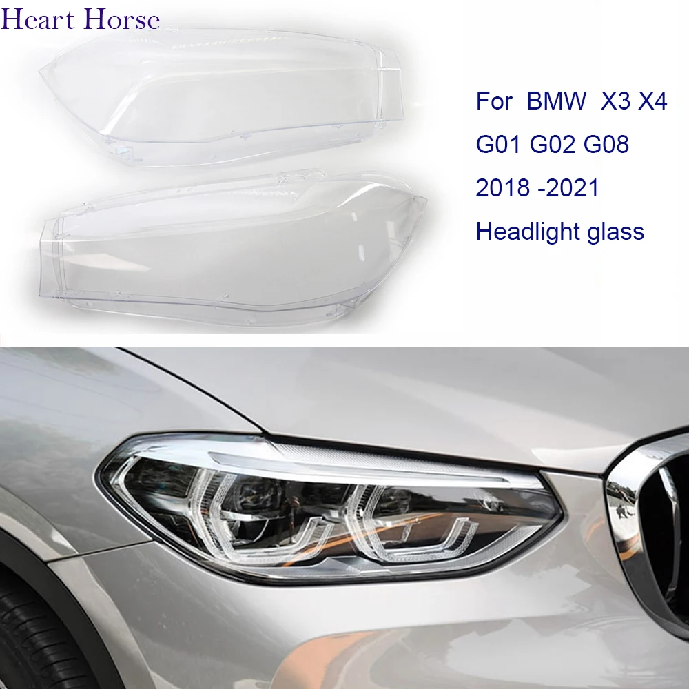 Headlight Glass Cover For BMW X3 X4 G01 G02 G08 Lampshade Cover