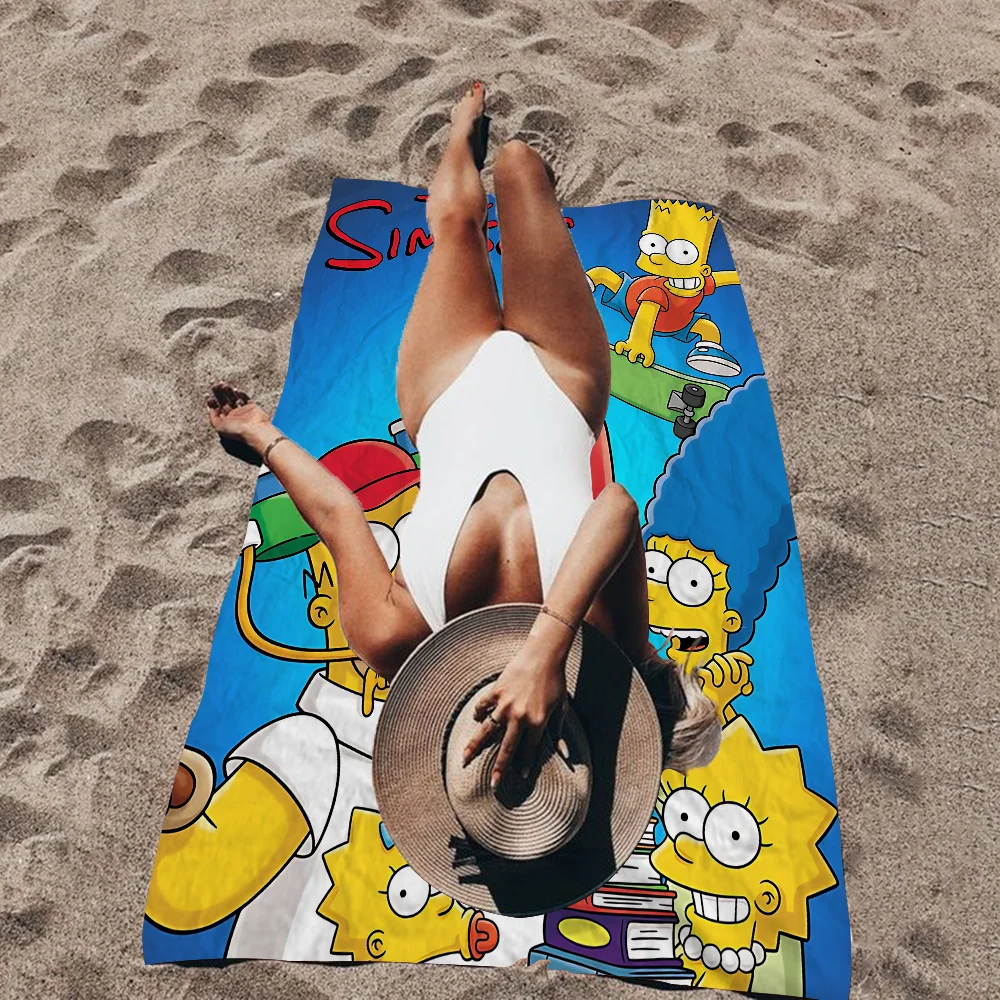 THE S-SIMPSONS Anime Cartoon Beach Towel Cute Kawaii Room Decor Bath Girls Children Hand Towels For Bathroom Shower 4