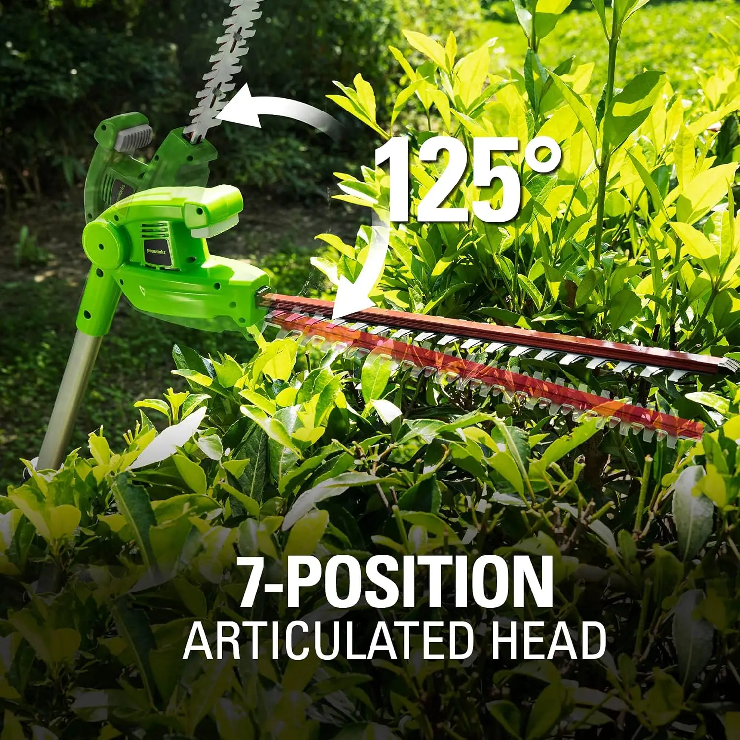 40V 20 Cordless Pole Hedge Trimmer 2.0Ah Battery and Charger Included 20-inch Steel dual action blade 9.2 Pounds