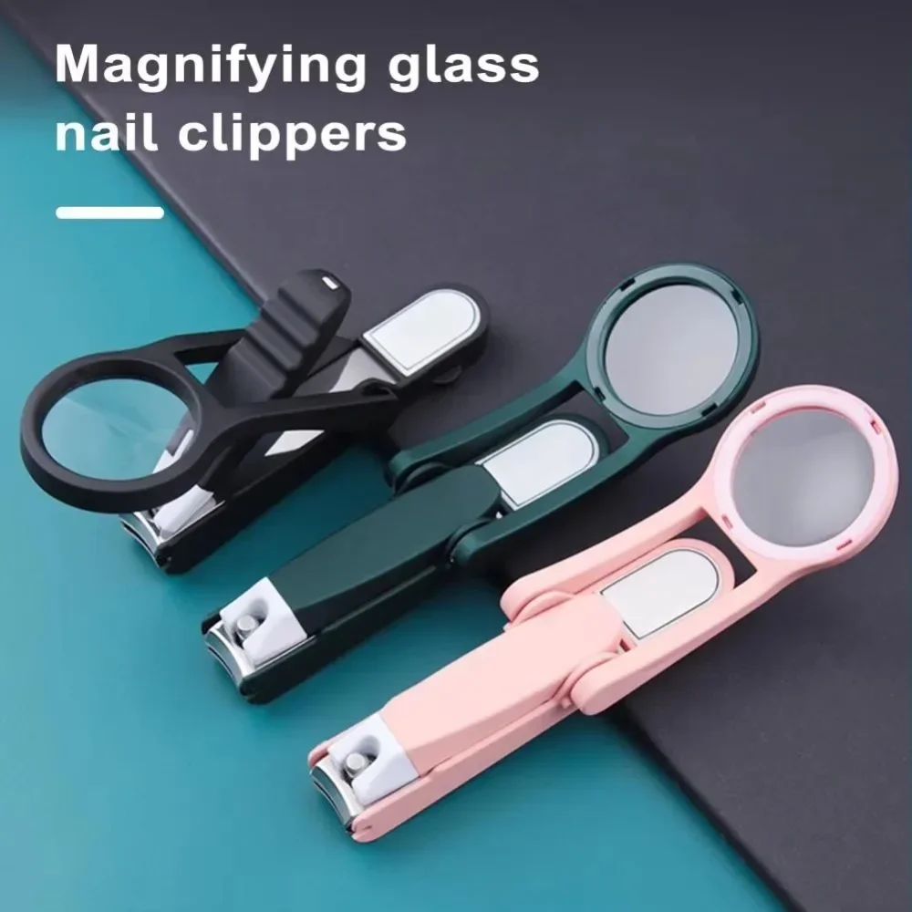 Anti-splash The Elderly Practical Nail Clipper with Magnifying Glass Multifunctional Toenail Fingernail Trimmer