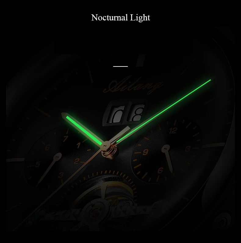 AILANG Orologio meccanico automatico scheletrato da uomo con tourbillon nero Orologio da uomo completamente in acciaio Orologio da uomo a carica automatica Relogio Masculino_voghion.com