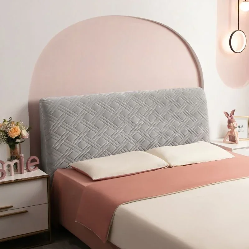 Thicken Soft Plush Quilted Head Cover Thicken Velvet Headboard Cover Solid Color Bed Back Dust Protector European Style velvet headboard cover bed headboard cover