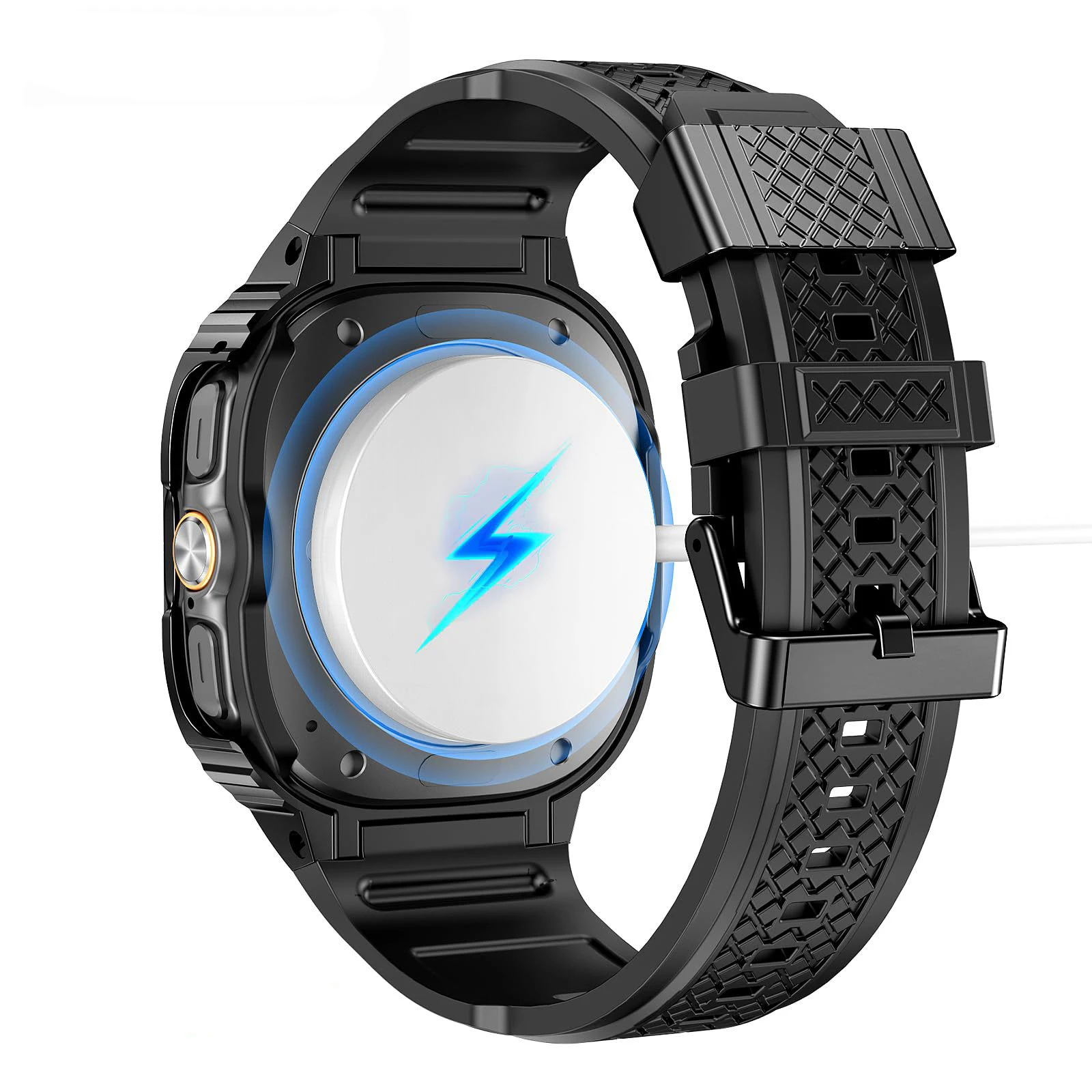 Premium Sport Bracelet Band - Stainless Steel Case with TPU Silicone Strap