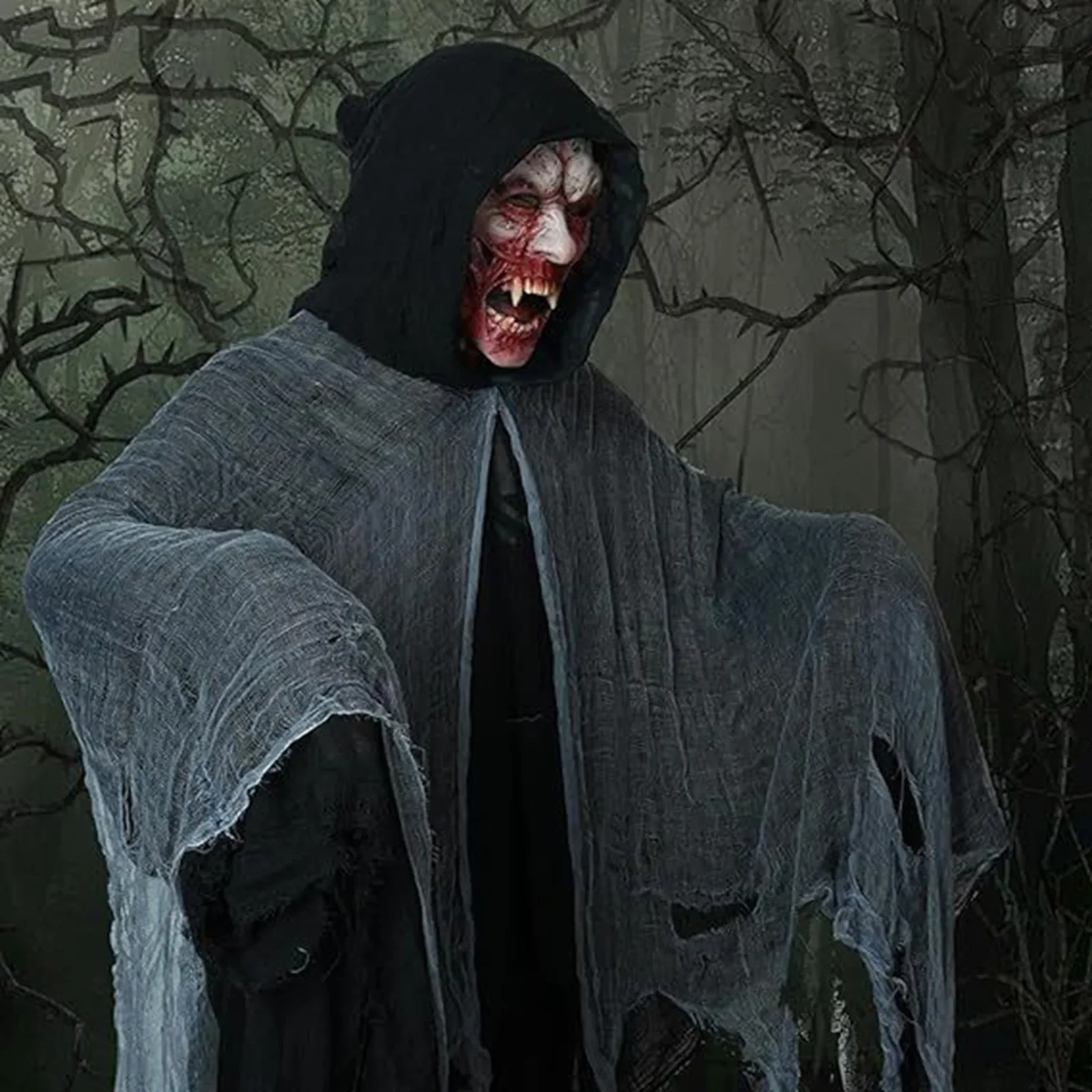 Adult Witch/Vampire Cloak - Halloween Hooded Cape For Cosplay, Masquerade & Costume Parties (Polyester, One Size)