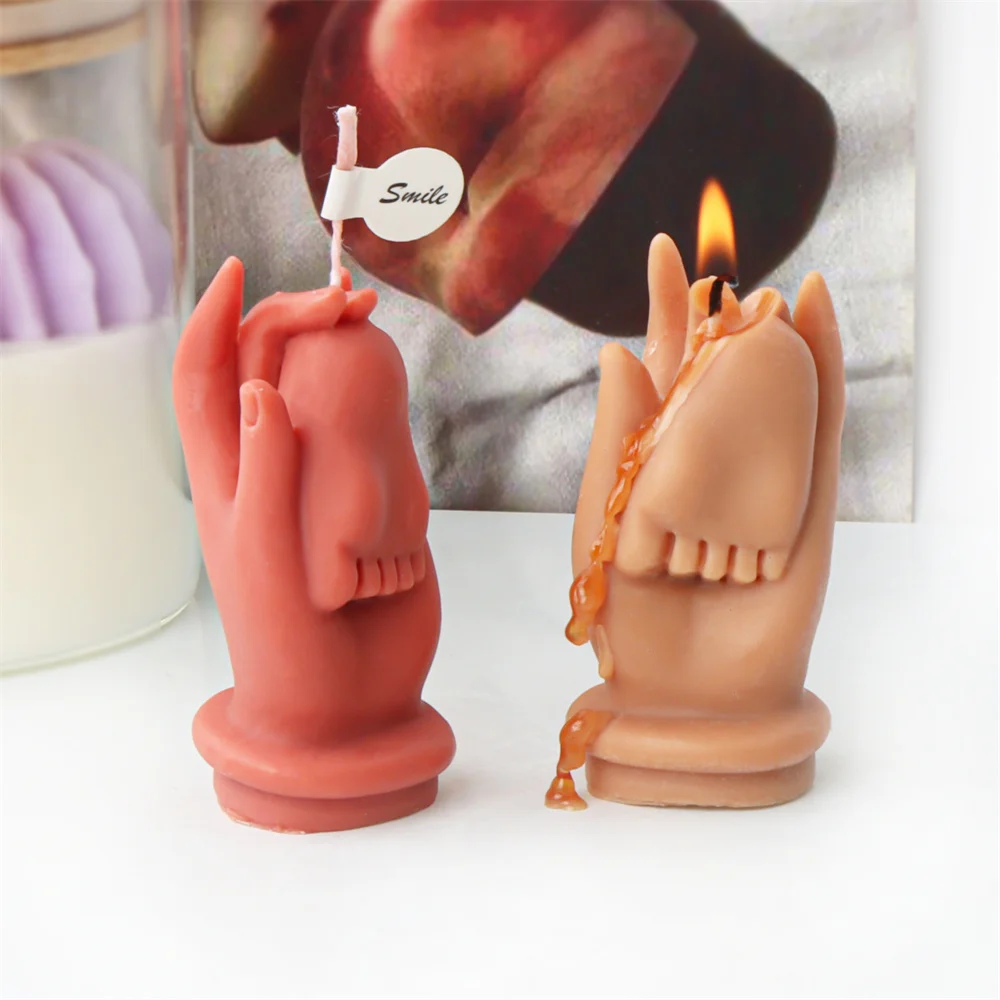 3D Palm Holding Foot Candle Stampo In Silicone Fai Da Te Palm Holding Foot Baby Cake Stampo In Silicone Al Cioccolato Regalo Di Capodanno Stampo Da Fo