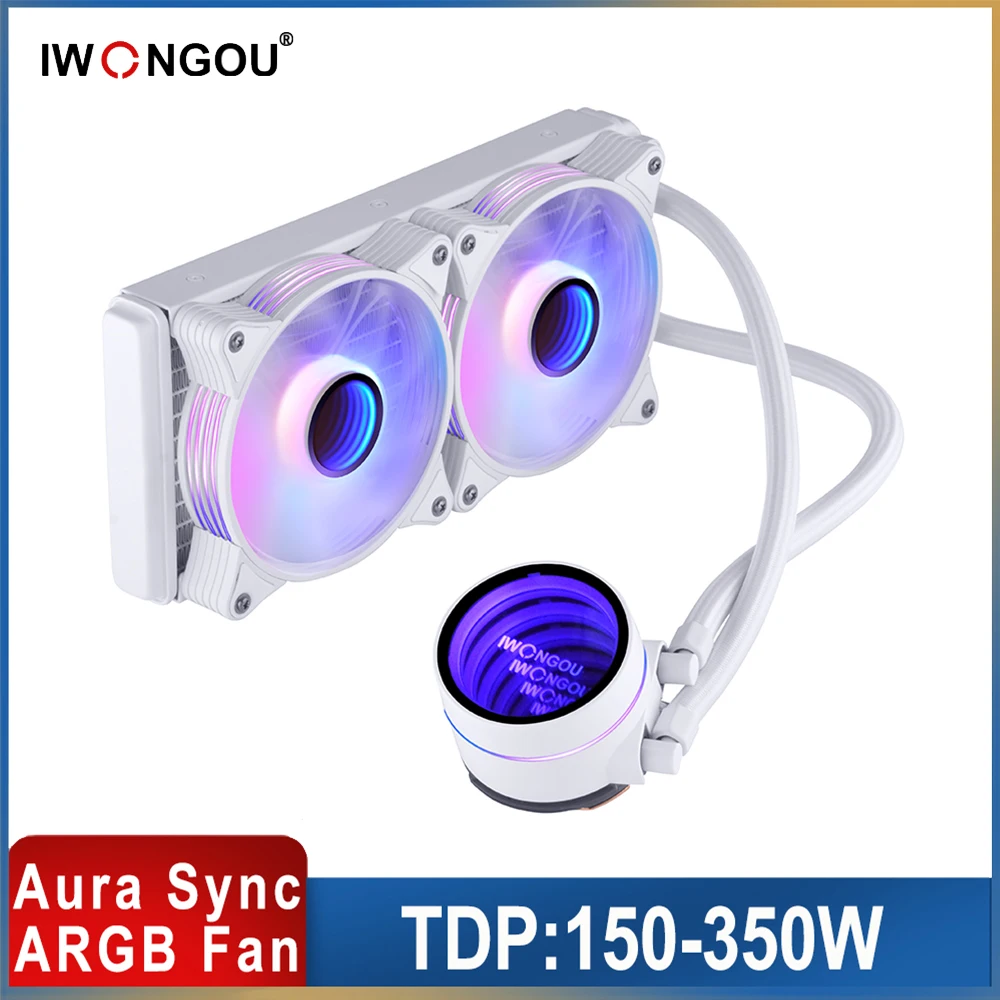 WaterCoolerX99BrancoHeatsinkARGB120mmFanLga2011V3Cooler