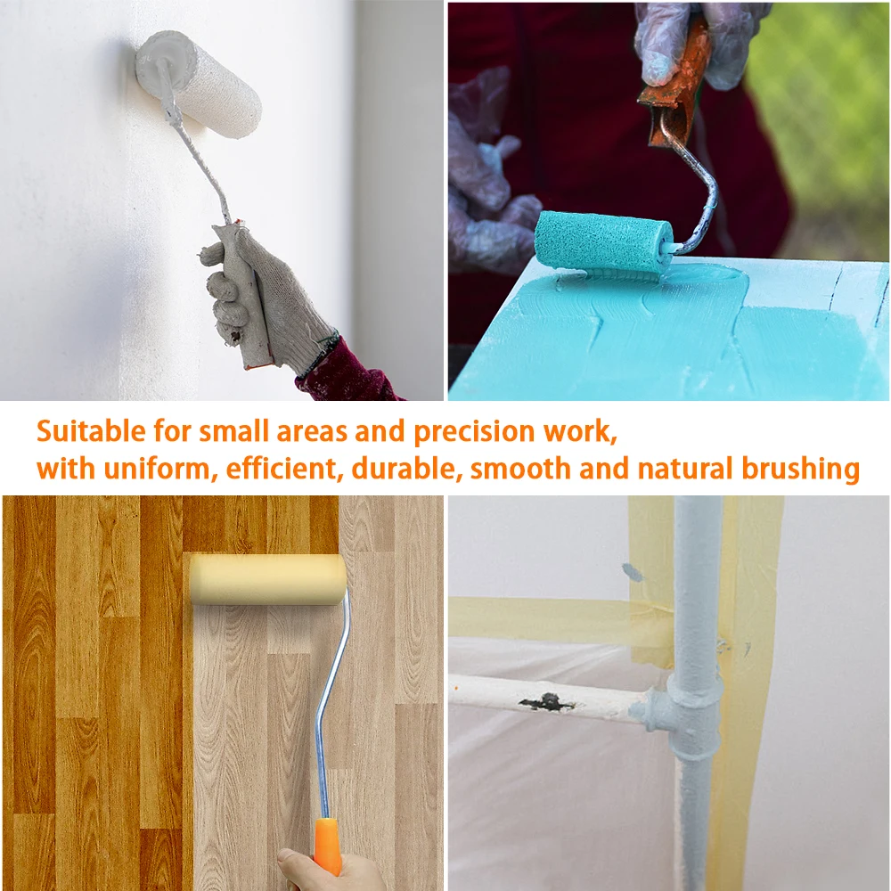 1 مجموعة 10 سنتيمتر الإسفنج الطلاء رغوة الطلاء الأسطوانة الأكمام الإسفنج الطلاء رغوة الطلاء الأسطوانة الأكمام قيلولة مع فرش اللوحة مقبض مجموعة