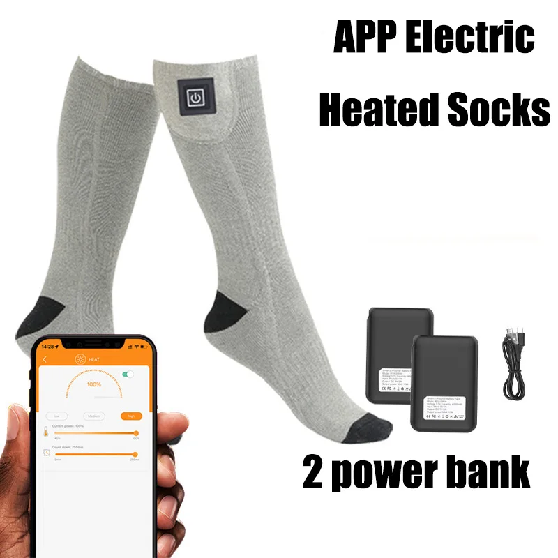 Chaussettes Chauffantes 7000mAh Avec APP - Contrôle à