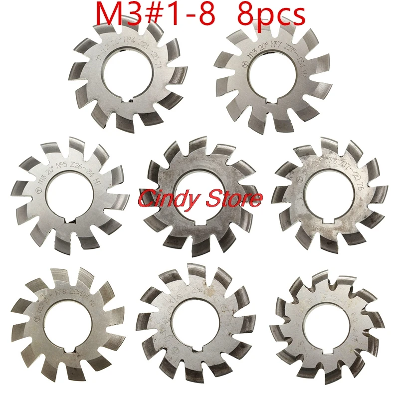 

Module 3 M3 PA20 Degrees Bore 27mm #1-8 HSS Involute Gear Milling Cutter High Speed Steel Milling Cutter Gear Cutting Tools