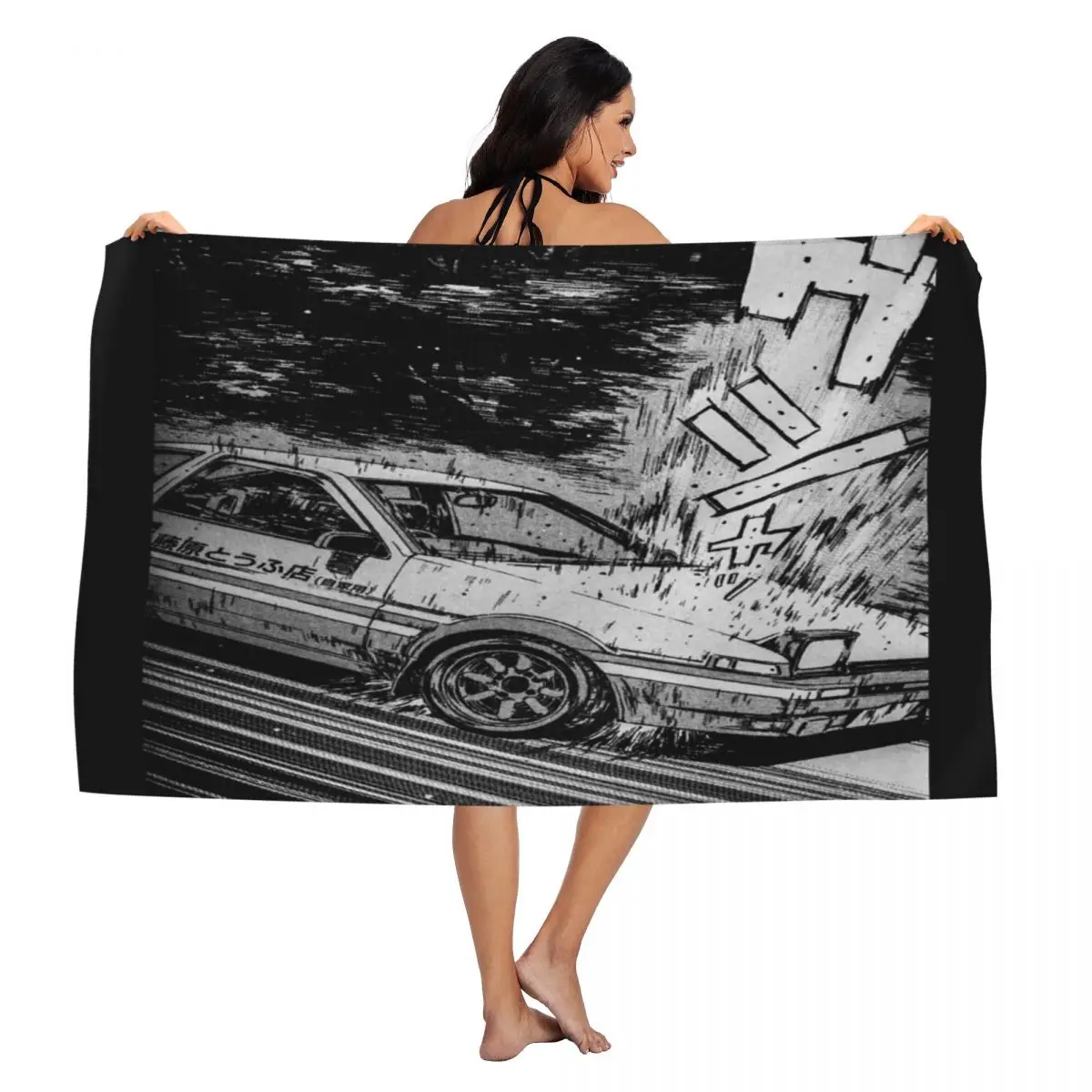 Initial D Toyota Ae86 Drifting Polyester cotton bath towel Face Towel