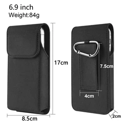 Compact Nylon Leather Belt Phone Pouch - Nylon (6.9 inches)