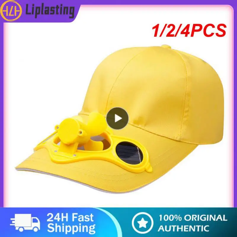 1/2/4PCS Five Colors Summer Sport With Fan Free Charging Sun Protection Solar Cotton Hat Sun Visor Baseball Casual