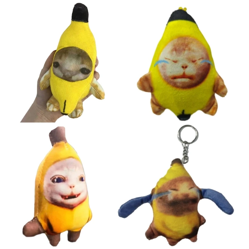 

Cartoon Keychain Crying Banana Cat Keychains Personality Car Keychain Keyring Bag Pendant for Adult Teens