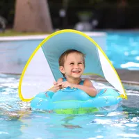 Baby Swimming Float With Canopy Inflatable Infant Floating Ring Kids Swim Pool Accessories Circle Bathing Summer Toys 1