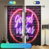 2pcs Good Vibes Only Printed Curtain for Home Decor - Rod Pocket Window Treatment for Bedroom, Office, Kitchen and Living Room 4