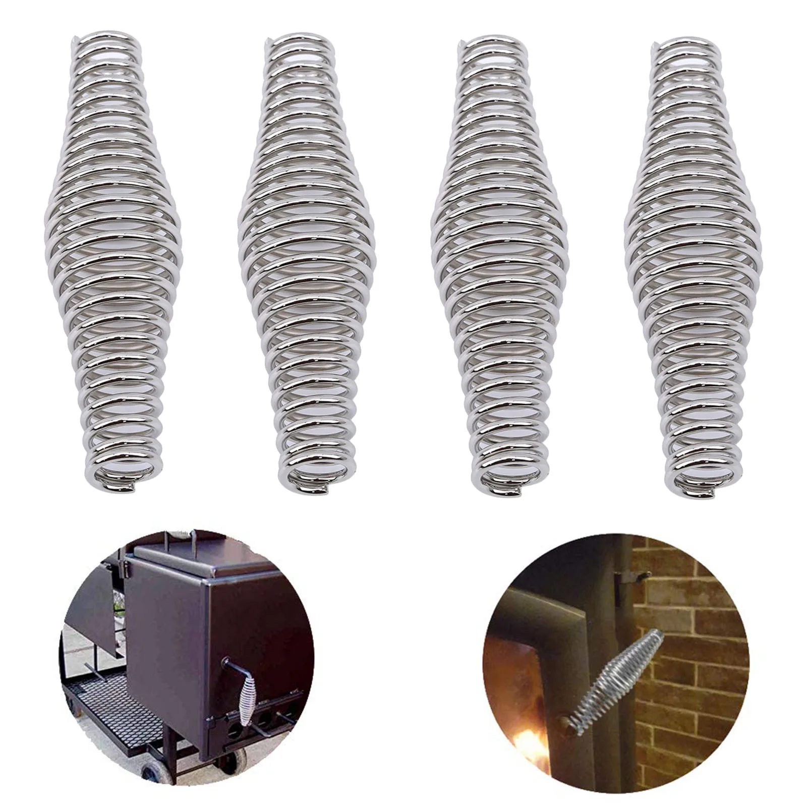Spring Steel Handle 4/8Pcs 11cm*3.2cm Fireplace Door Handle Barbecue Grill Basket Spring Replacement Accessories
