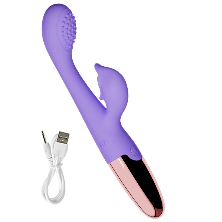10 sebességes G-pont USB újratölthető, nagy teljesítményű dildó, nyúlvibrátor nőknek, csiklóstimulációs masszázs, felnőtt szexuális játékok_voghion.com