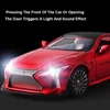 1:32 LEXUS LC500 Miniature Model Car Alloy Diecast Metal Rubber Tire Sound Light Pull Back Function Vehicles Collection Kids Toy 3
