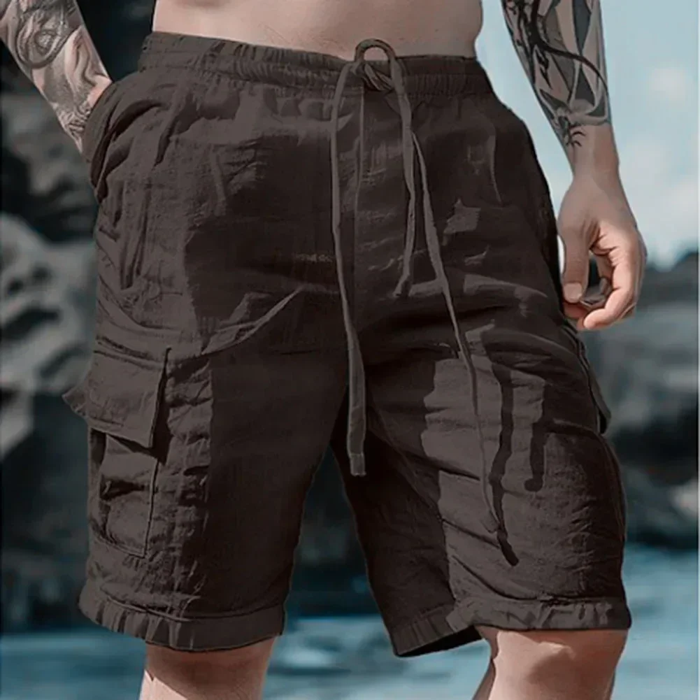 Men Loose Cargo Shorts With Pockets Fashion Beach Streetwear Sports Casual Shorts Running Short Pants 2