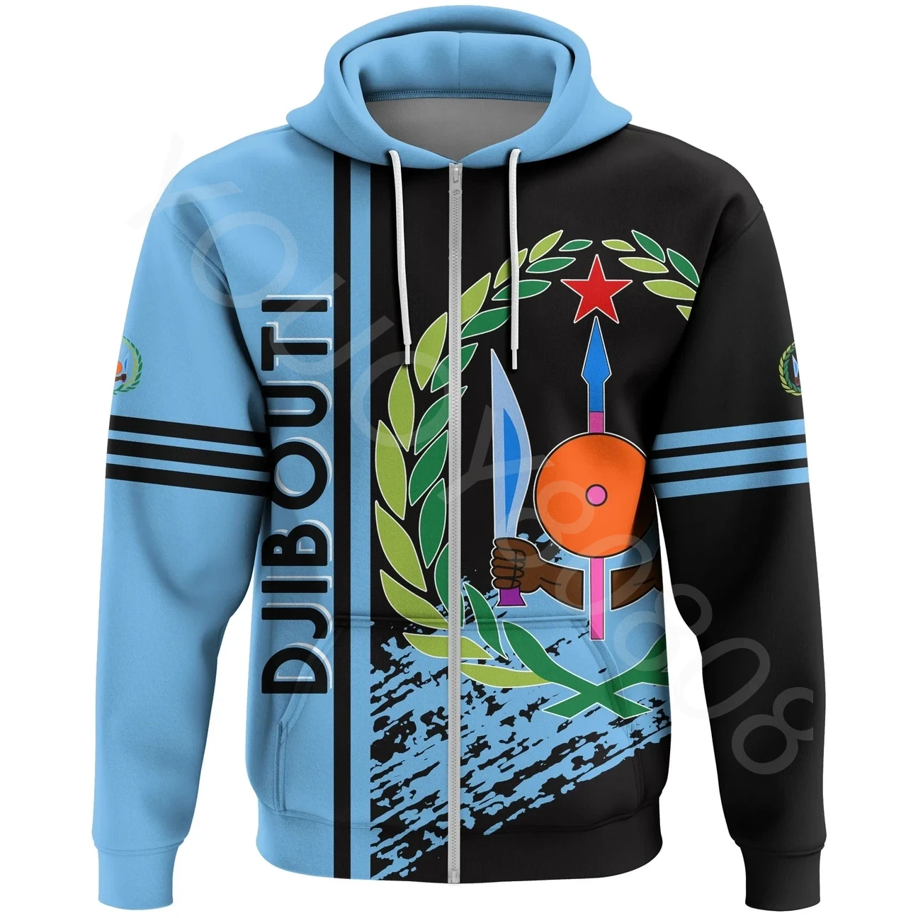 

African Region Togo Hoodie Zip-Up Djibouti Hoodie Autumn Men's Clothing Sweater 3D Printing Street Casual Sports Top