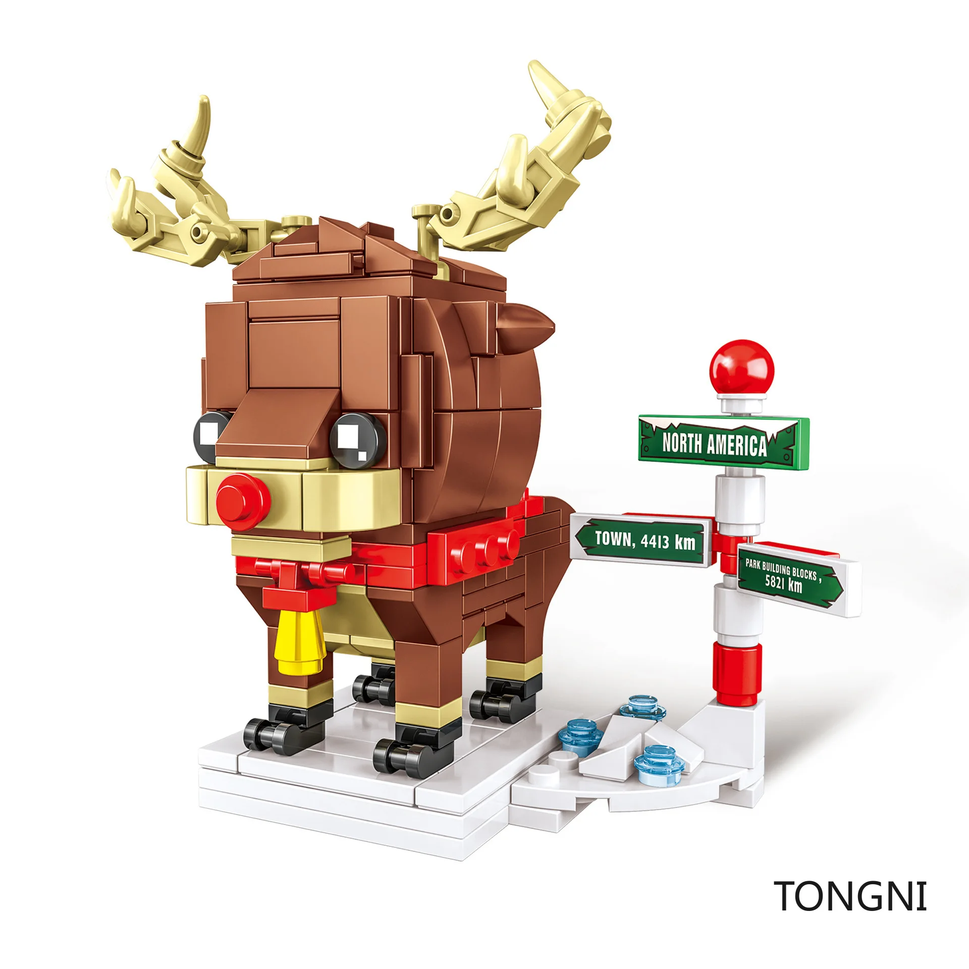 2020 Single 1pcs Christmas Santa Claus Elk Snowman Tree Model Building Blocks Model Gift Toys for Children Xmas 6